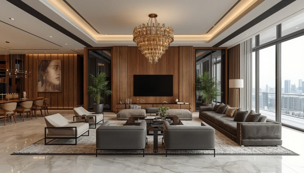 35 Modern House Interior Design Ideas to Upgrade Your Space 2 Modern living room design with comfortable seating and natural light