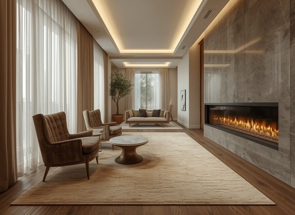 awkward living room with fireplace and tv layout