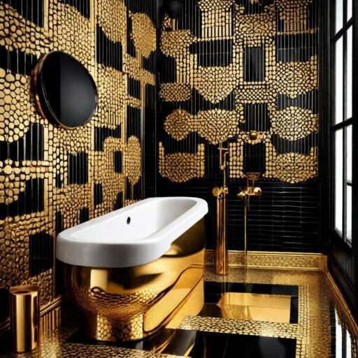 Gold and Black Bathroom Decor