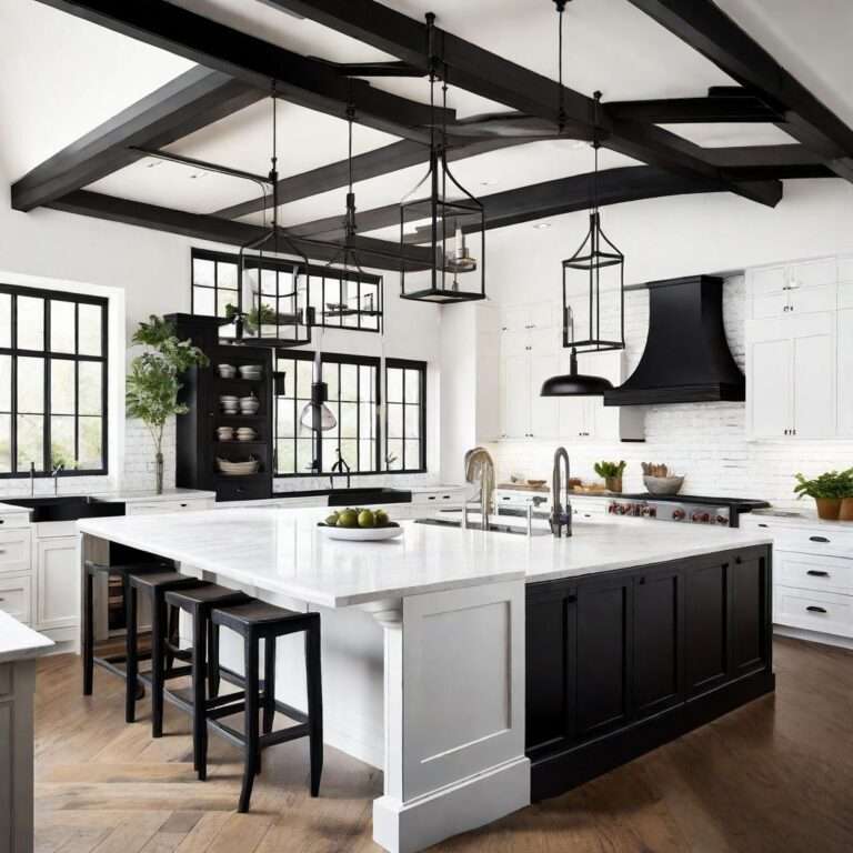 45 Excellent ideas for black and white kitchen decor