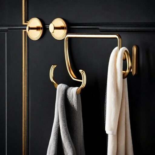 gold and black bathroom decor