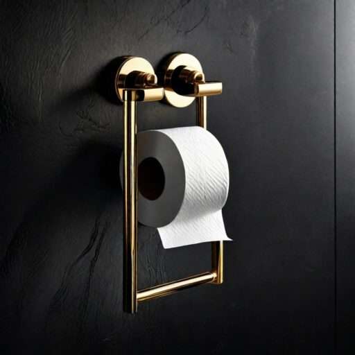 gold and black bathroom decor
