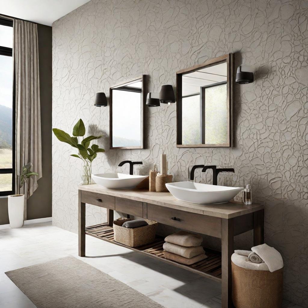 Illustration of Textured Accent Walls For Apartment Bathrooms