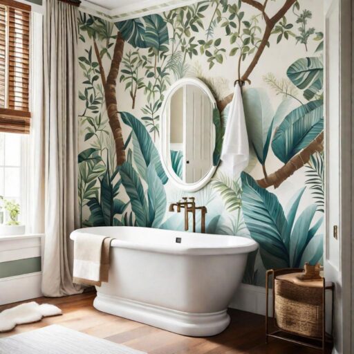 master bathroom accent walls