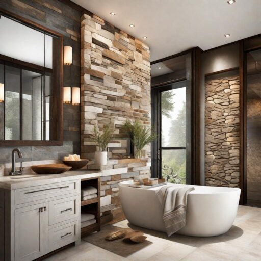 master bathroom accent walls