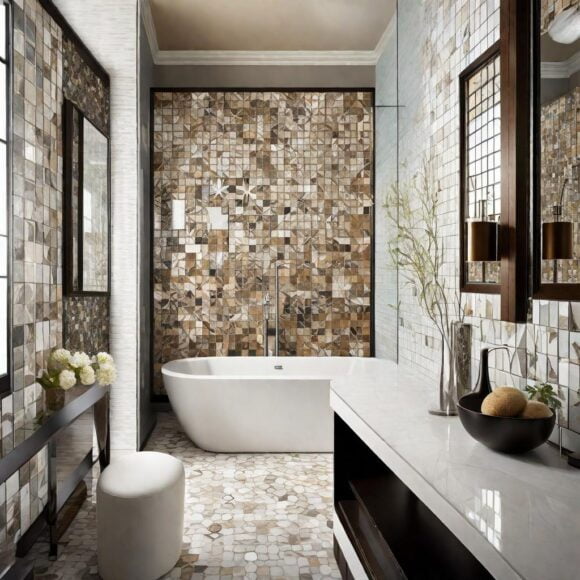 master bathroom accent walls