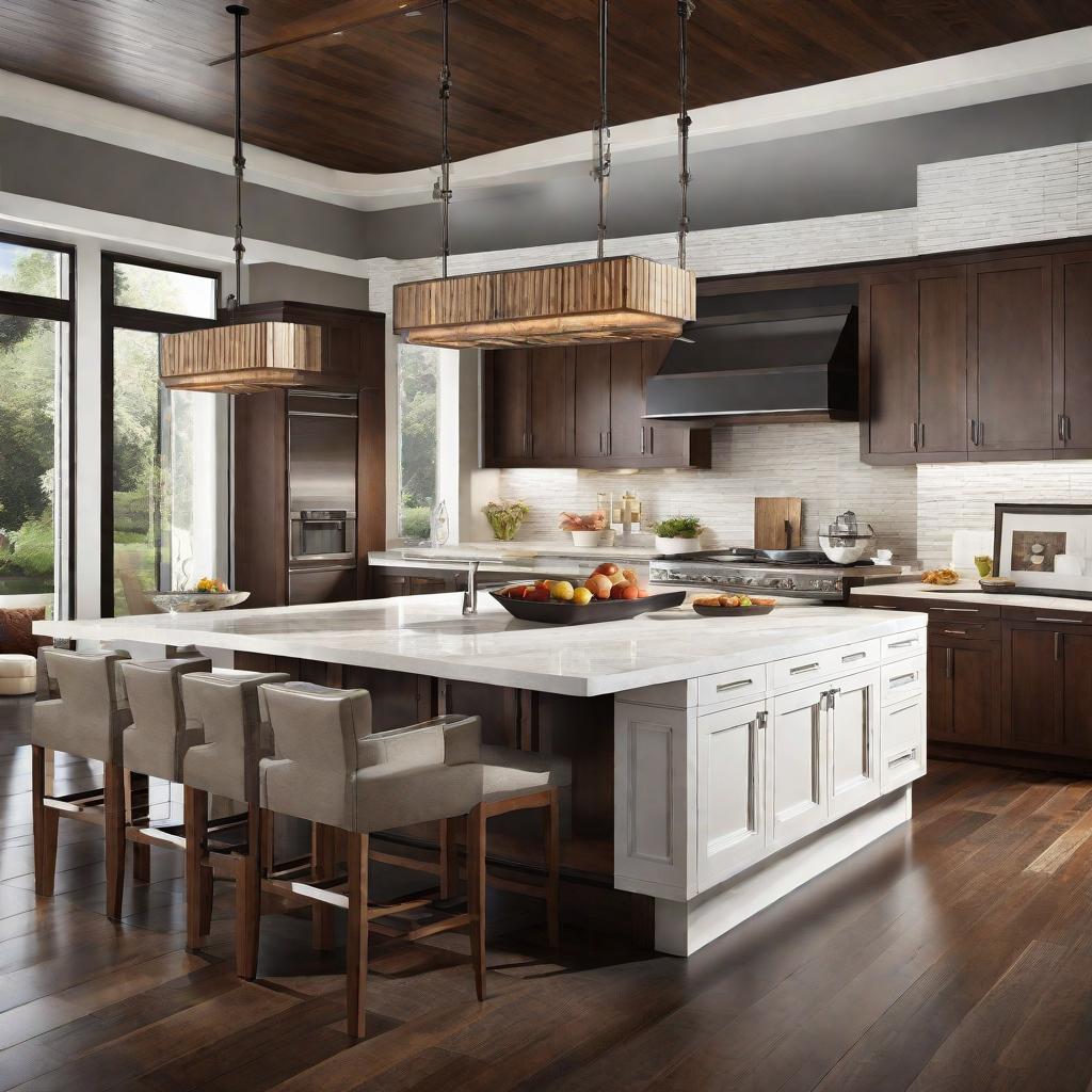 breakfast bar in luxury modern kitchen design