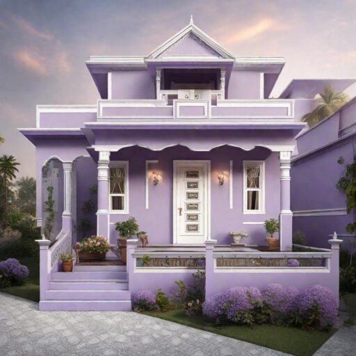 Pale-Lavender-Serenade Small Indian House Colour Combination Outside