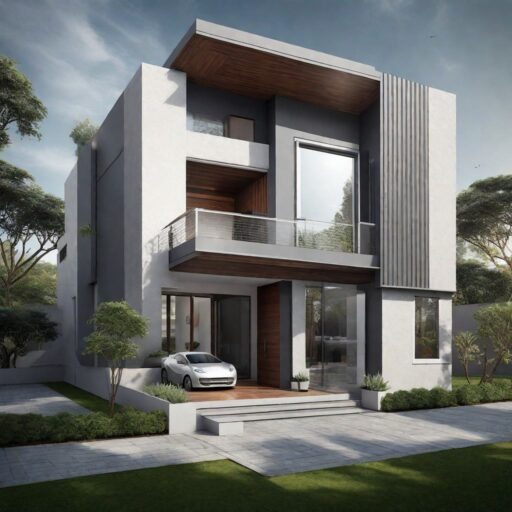 Sleek-Silver-Shine Small Indian House Colour Combination Outside