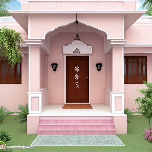 Soft-Pink-Delight Small Indian House Colour Combination Outside