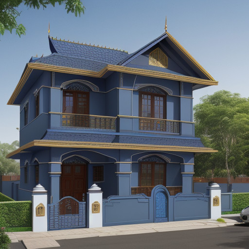 Urban-Chic-Opulence Small Indian House Colour Combination Outside