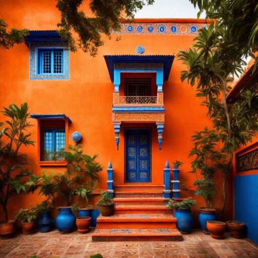 Vibrant-Saffron-Beauty Small Indian House Colour Combination Outside