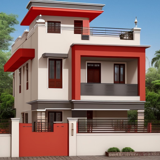 Warm-Desert-Retreat Small Indian House Colour Combination Outside