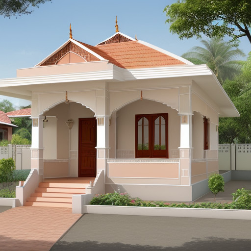 peach_walls_with_cream_details__suitable_for_small_indian_bungalows__c663 Small Indian House Colour Combination Outside