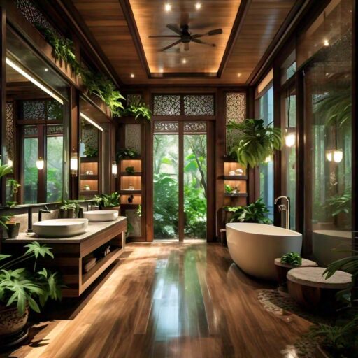 Natural Materials and Plants in Bathroom Design
