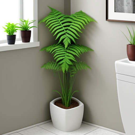 Natural Materials and Plants in Bathroom