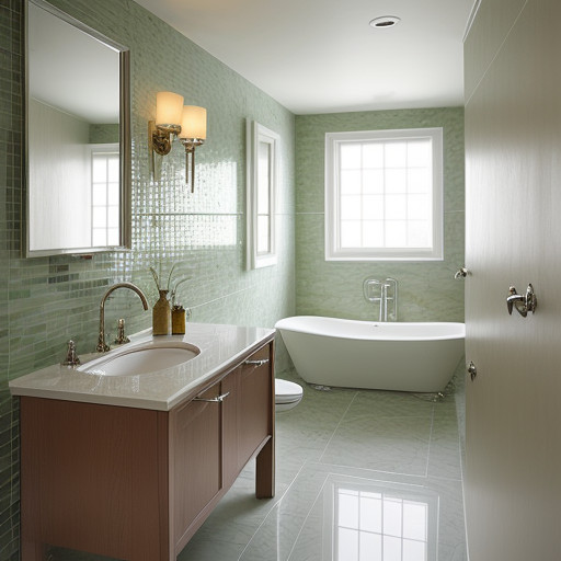 Natural Materials and Plants in Bathroom
