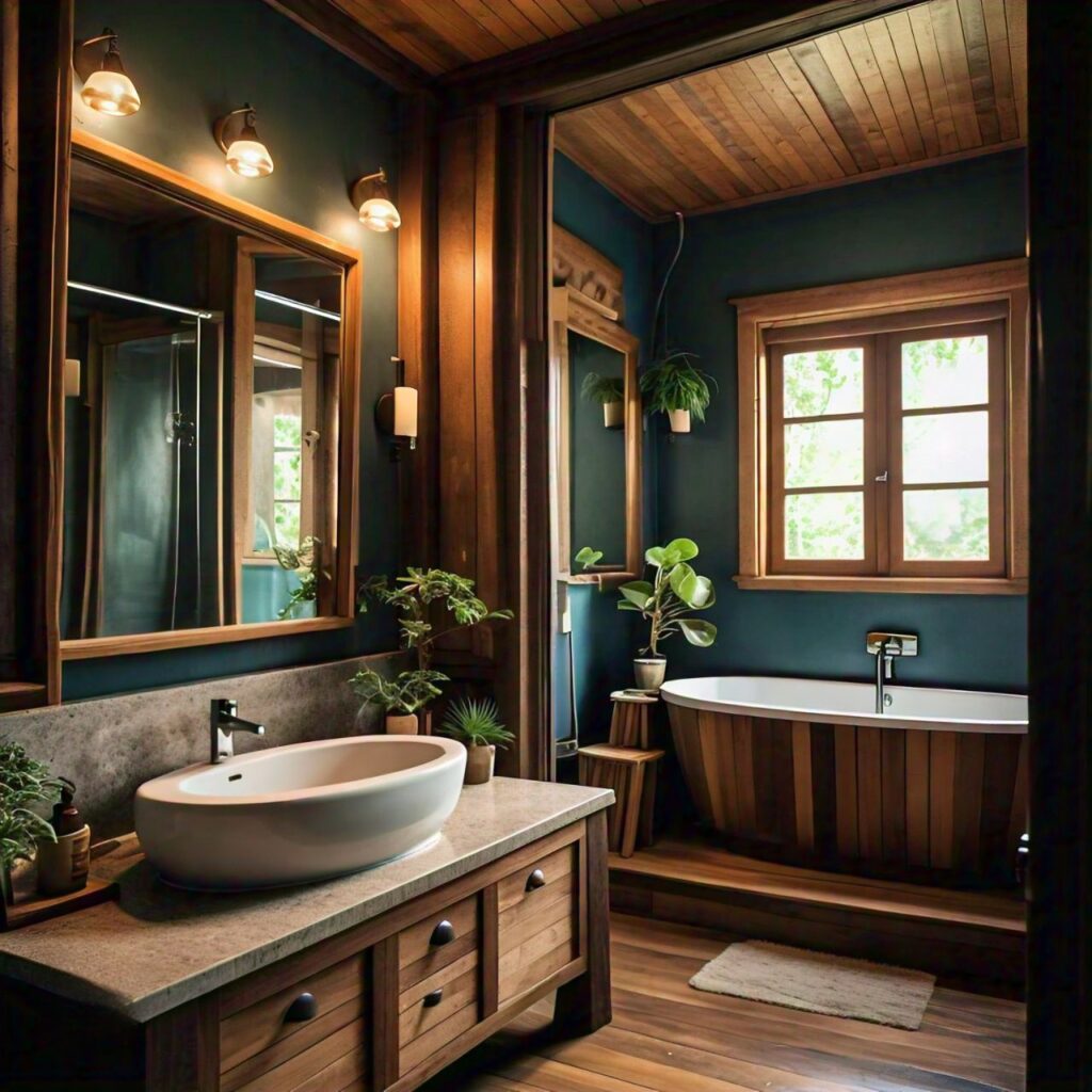 Natural Materials and Plants in Bathroom Design