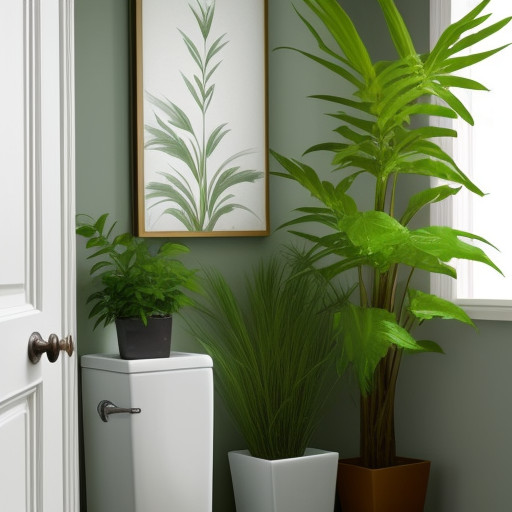 Natural Materials and Plants in Bathroom