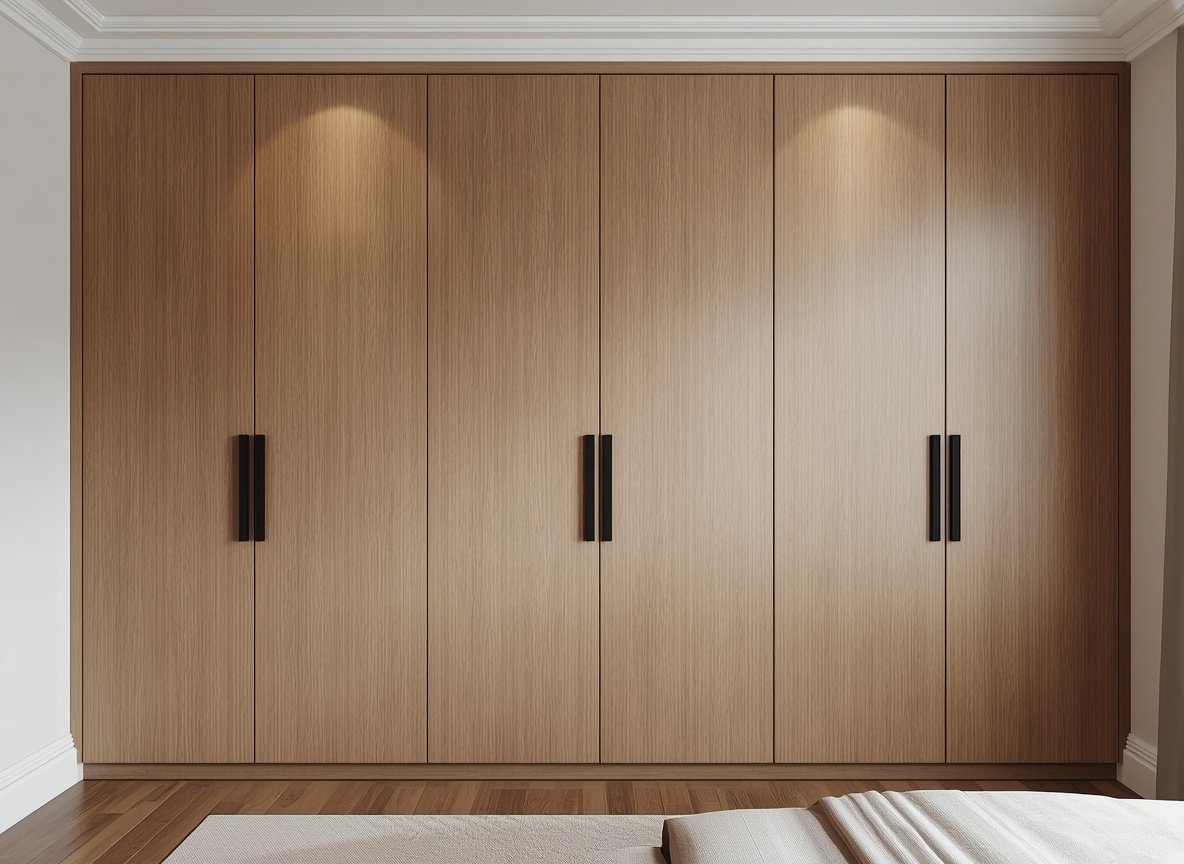 25 Affordable Home Interior Design Ideas on a Low Budget 13 Custom plywood wardrobe with modern laminate doors - low cost clothes storage interior ideas