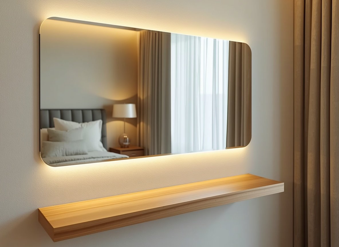 25 Affordable Home Interior Design Ideas on a Low Budget 15 Large frameless wall mounted rectangular vanity mirror - affordable bedroom interior design hacks