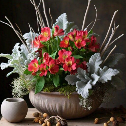 fall gift planter with dale sticks ideas