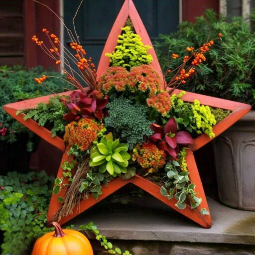 fall gift planters with dale sticks ideas