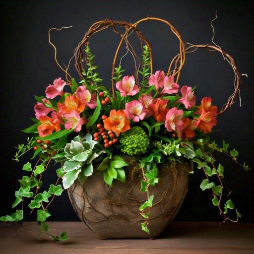 fall gift planters with dale sticks ideas