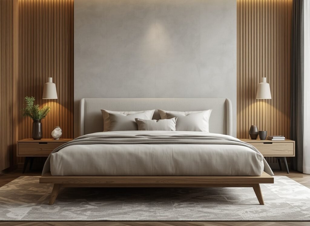 25 Affordable Home Interior Design Ideas on a Low Budget 12 Minimalist upholstered fabric headboard with low platform bed - budget master bedroom interior ideas