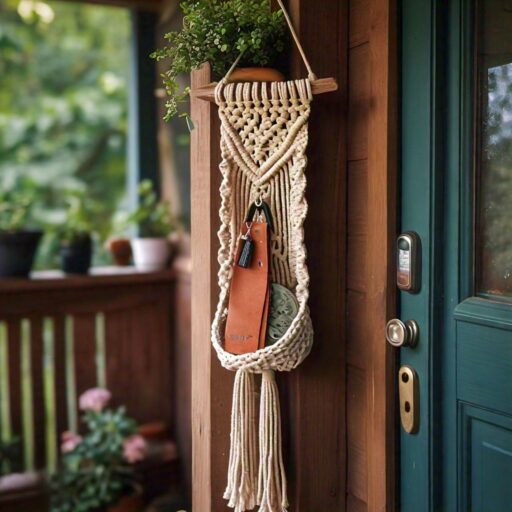 Macrame Key Holder Near Door