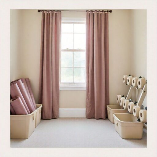 Cream and Dusty Rose for Home Gym