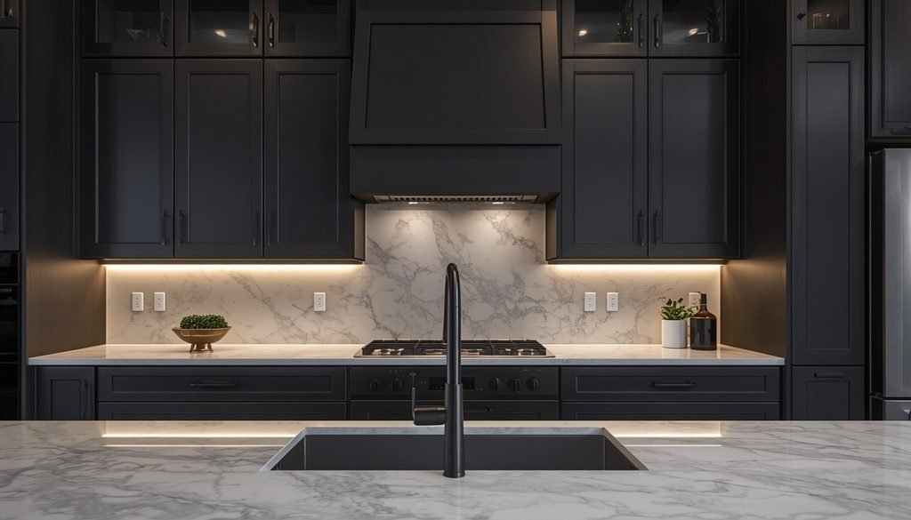 15 Smart Kitchen Remodeling Ideas on a Budget (DIY Guide) 12 Warm LED under cabinet strip light used as a stylish kitchen remodeling idea on a budget