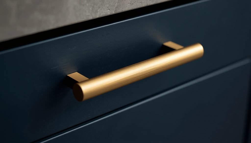 15 Smart Kitchen Remodeling Ideas on a Budget (DIY Guide) 13 Brushed brass cabinet hardware swap showing a quick kitchen remodeling idea on a budget