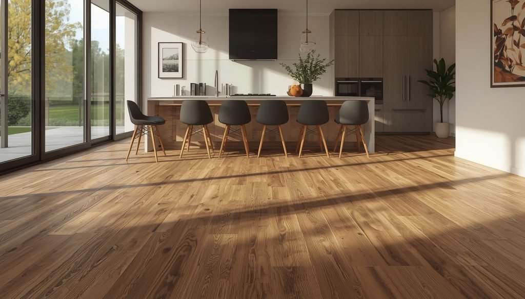 15 Smart Kitchen Remodeling Ideas on a Budget (DIY Guide) 7 Oak luxury vinyl plank flooring installed as a kitchen remodeling idea on a budget